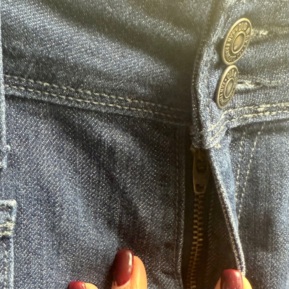 Old‎ Navy Sz 12 Womens Blue Denim Patch Pocket  Cropped Casual Mid Rise Jeans - Picture 5 of 8